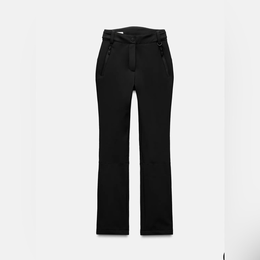 Zara RECCO‎ TECHNOLOGY WATER WIND RESISTANT BLACK FLARED PANTS SKI COLLECTION